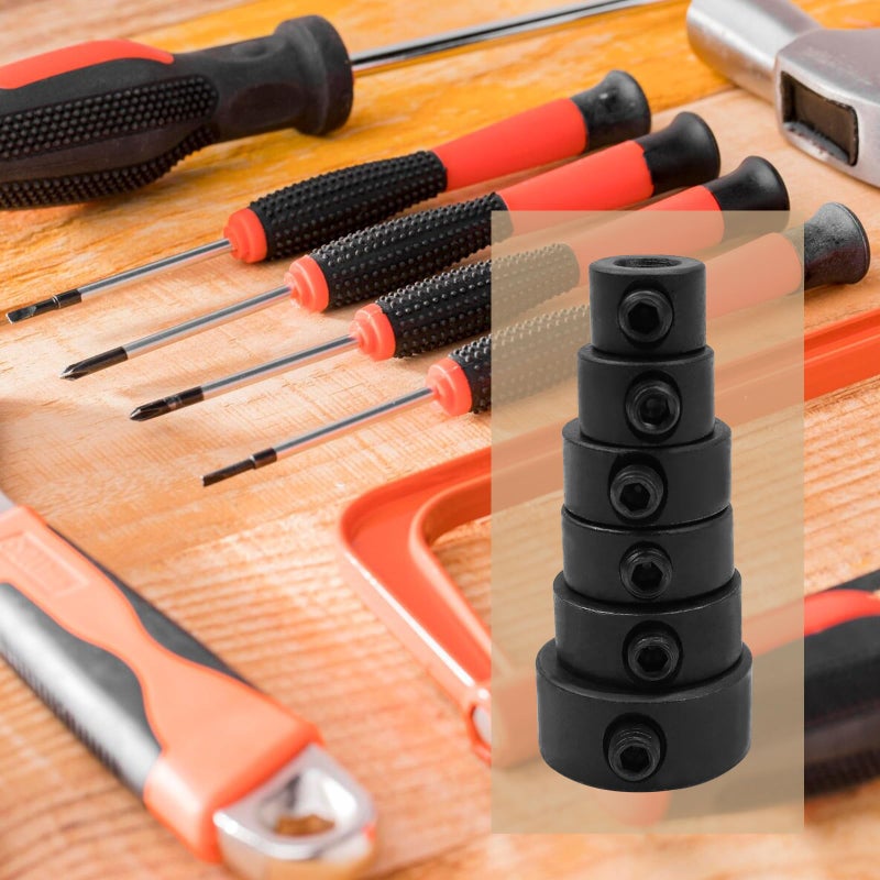 Sydien Drill Bit Stop Collar Set  3 Sets of Drill Stop Collar Set Woodworking Ring Locator with Allen Wrench (1/8""  5/32""  3/16""  1/4""  5/16""  3/8""  1/2""  5/8"") - 24 Piece - Image 3
